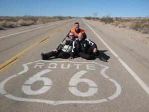 Gerry Barry, Tom Browne and myself on Route 66